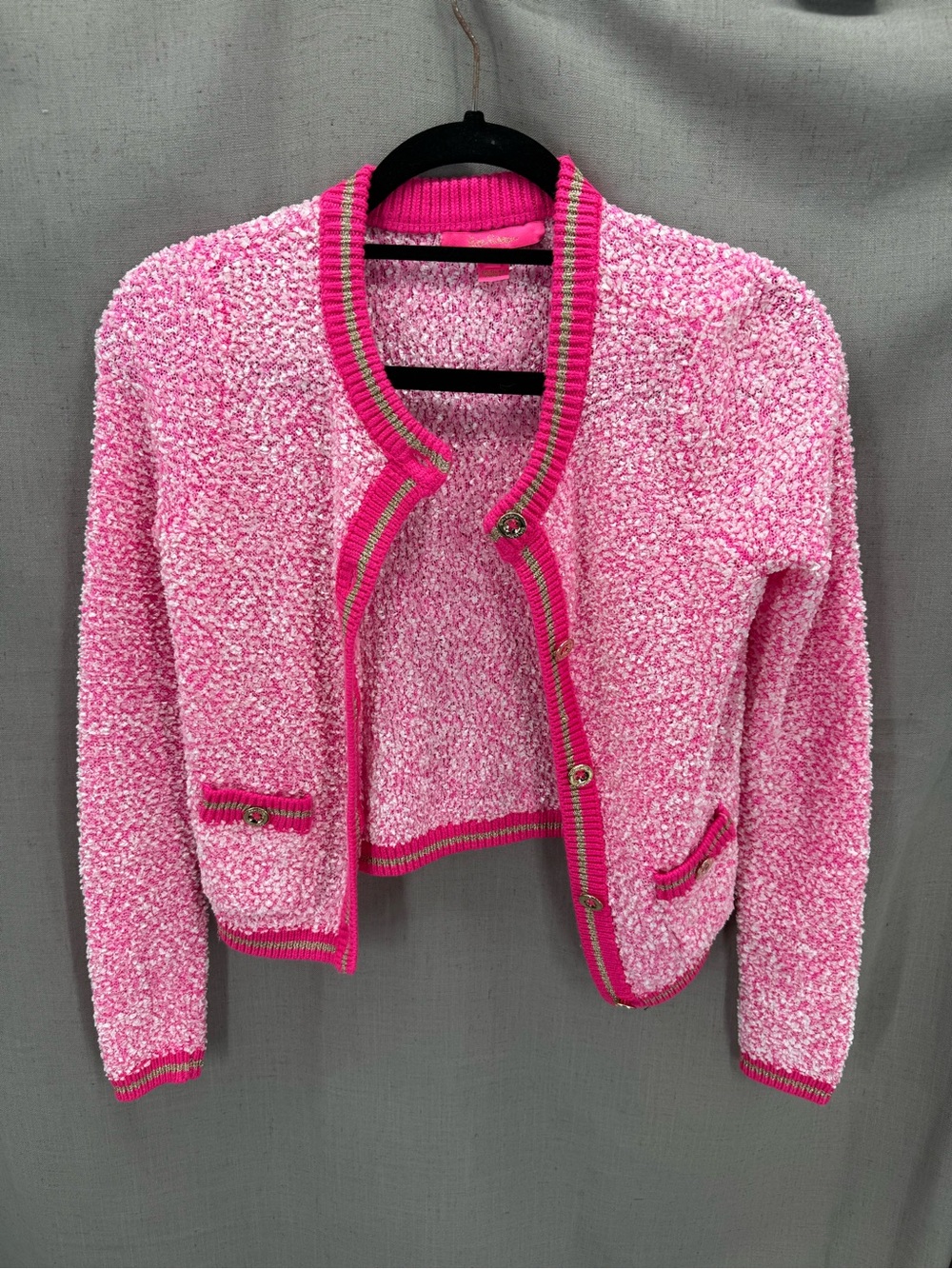 Lilly Pulitzer Kemsley Cardigan In Pink Isle Textured Marl, Women’s Size XS